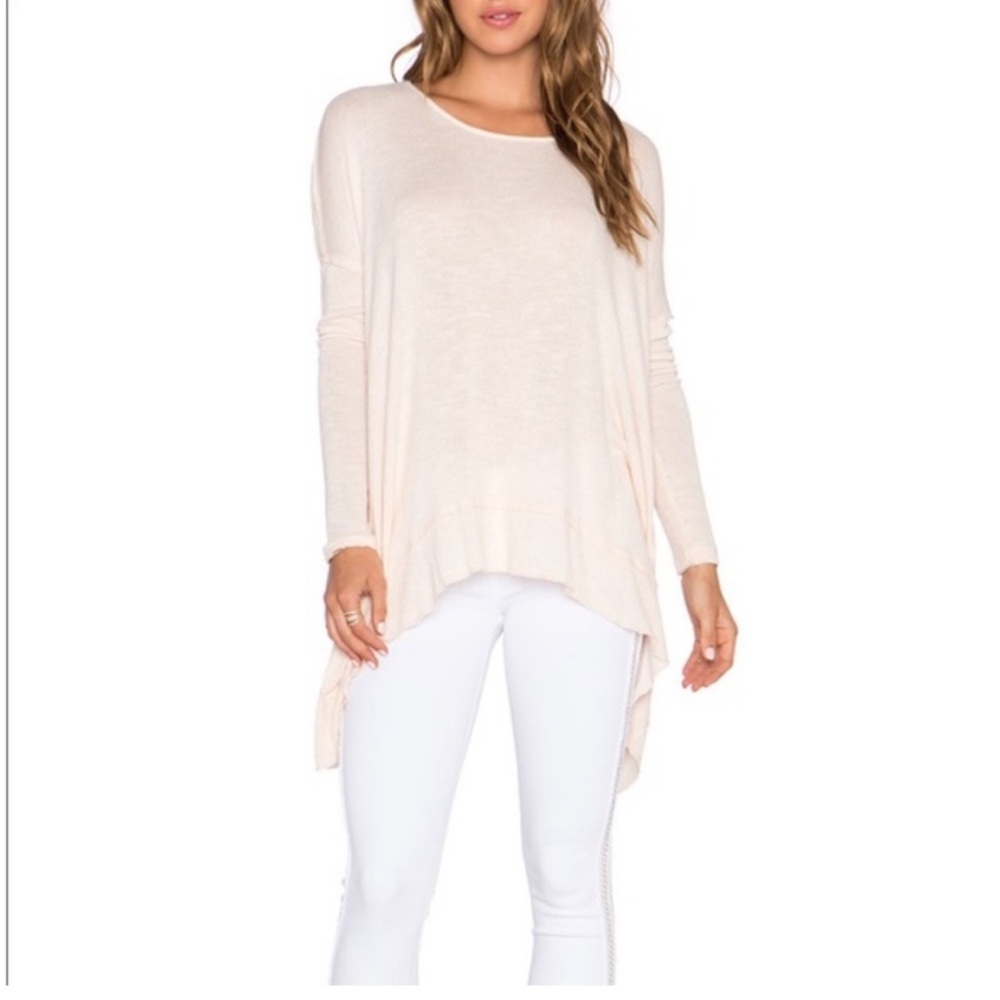 We the Free/Free People Open Twist Back Lightweight Sweater Light Pink Sz Small - Picture 2 of 8